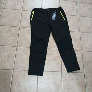 Water Resistant Ski Pants with Neon Accents